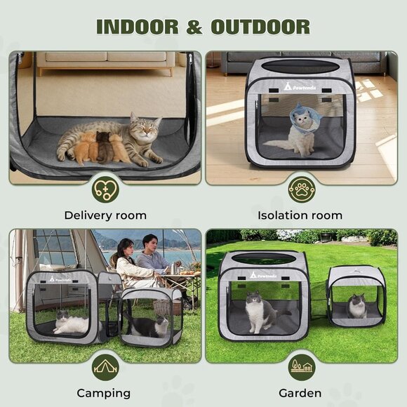 Portable Cat Playpen,Foldable Cat Cage,Enclosed Cat Tent for Indoor Outdoor - Picture 7 of 7